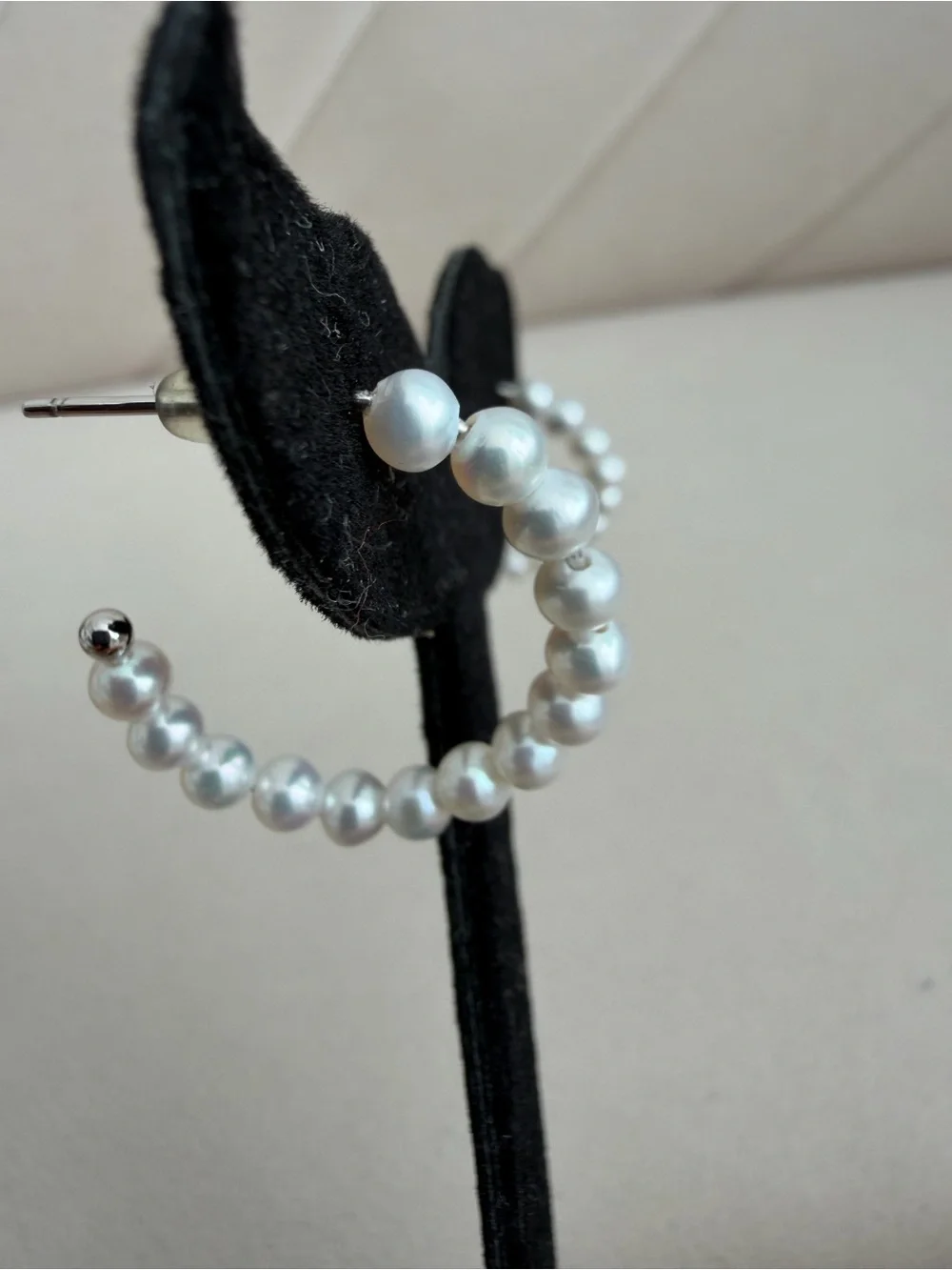 Natural Freshwater Pearl Hoop Earrings | 4–4.5mm | S925 Sterling Silver